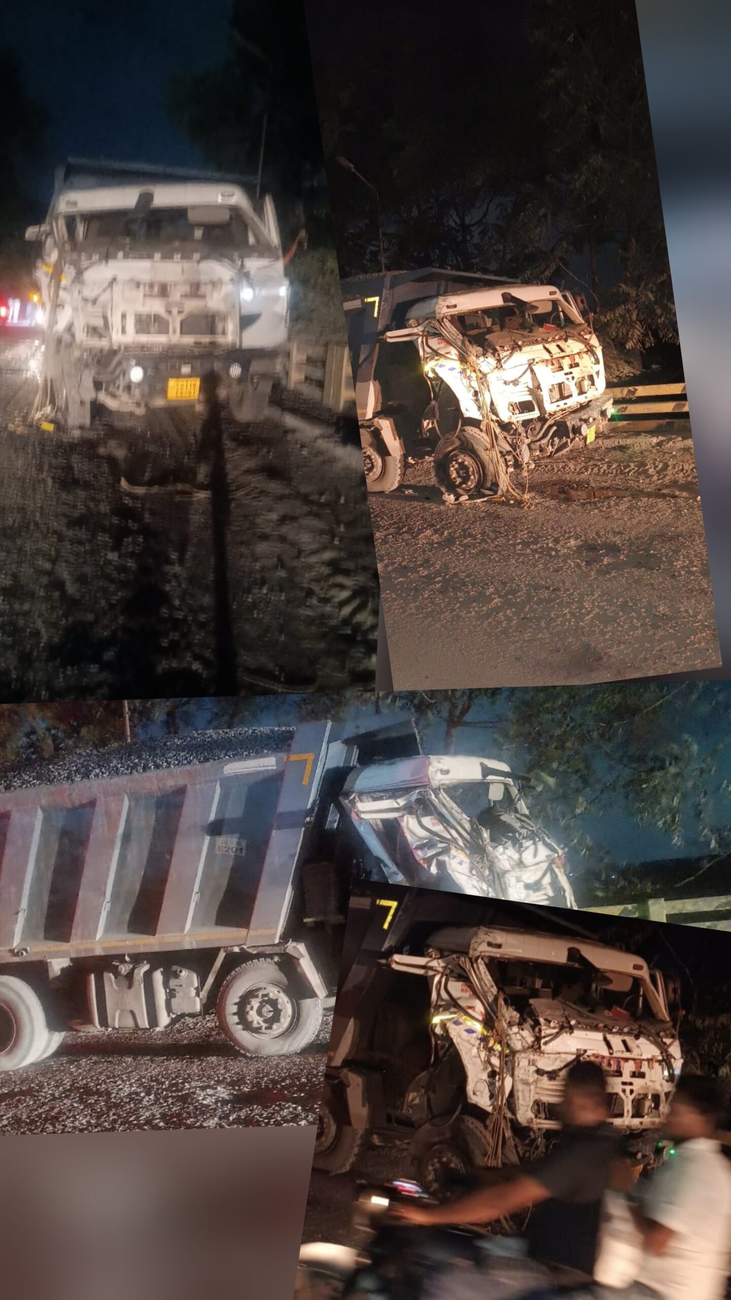 कोरबा: सर्वमंगला पुल के पास दो ट्रकों में आमने-सामने भिड़ंत, चालक गंभीर रूप से घायल