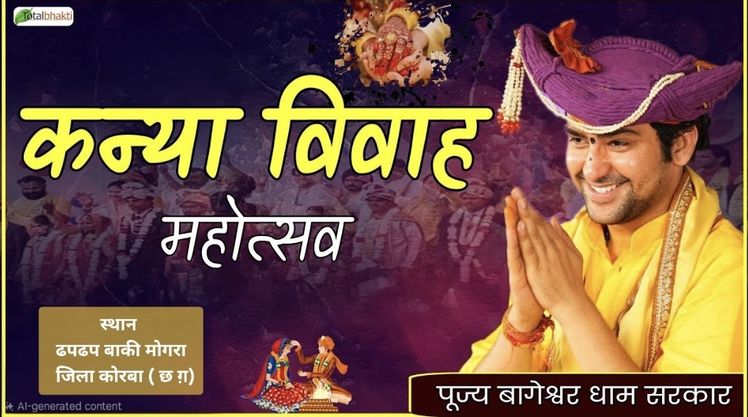 कोरबा में ऐतिहासिक आयोजन: 1 अप्रैल को पं. धीरेंद्र शास्त्री के सानिध्य में 108 दिव्यांग व निर्धन कन्याओं का सामूहिक विवाह